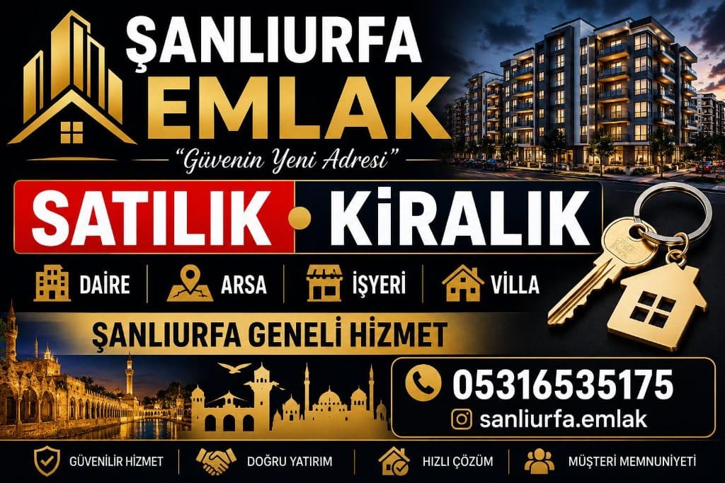 Şanlıurfa Emlak — Satılık ve kiralık gayrimenkul ilanları